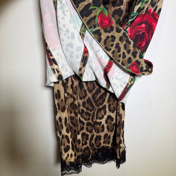 NWOT Dolce & Gabbana Leopard rose print midi skirt Original Price $1250 SZ 10/12 - Picture 6 of 10